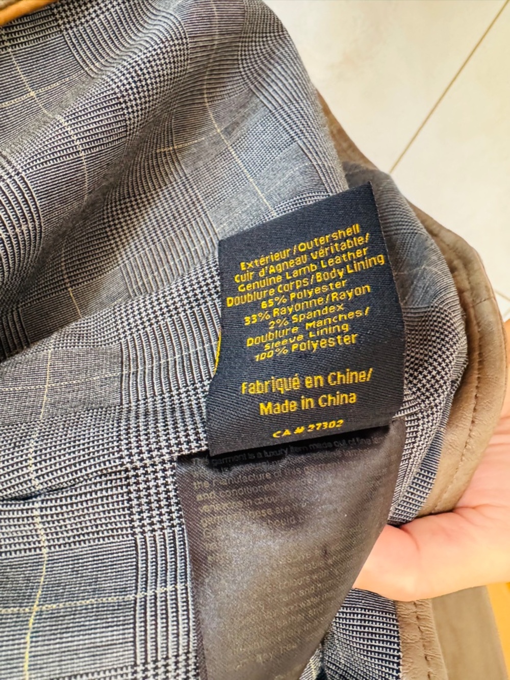 New Mackage Leather Jacket Colour is listed as Oatmeal on tag M - Picture 7 of 13
